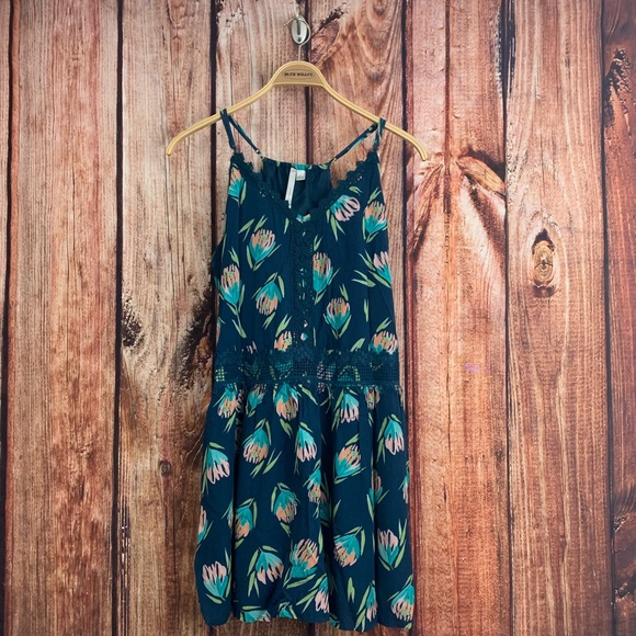 LC Lauren Conrad Dresses & Skirts - LC Bromeliad Forrest Teal Strappy Tank Dress Large